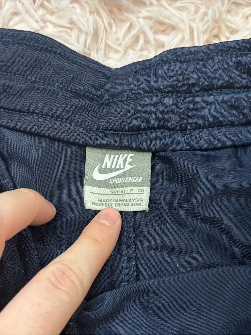 Nike Women's Navy and White Athletic Running Shorts